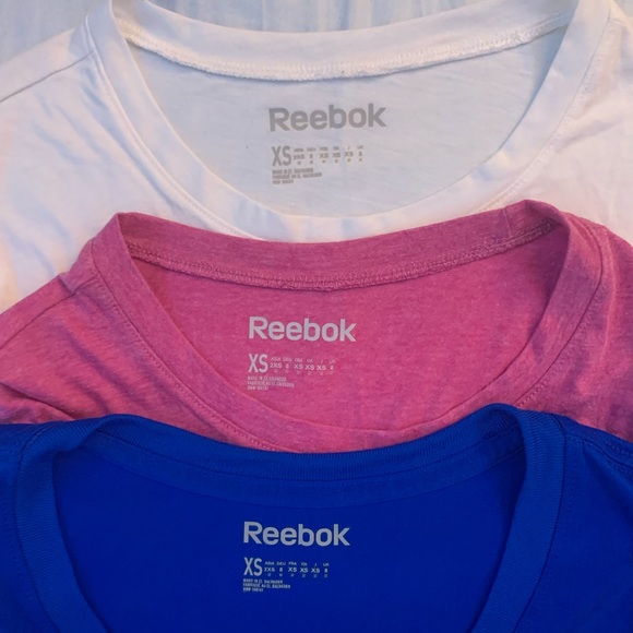 3 Reebok tees- 1 white, 1 pink, 1 blue - Picture 2 of 5